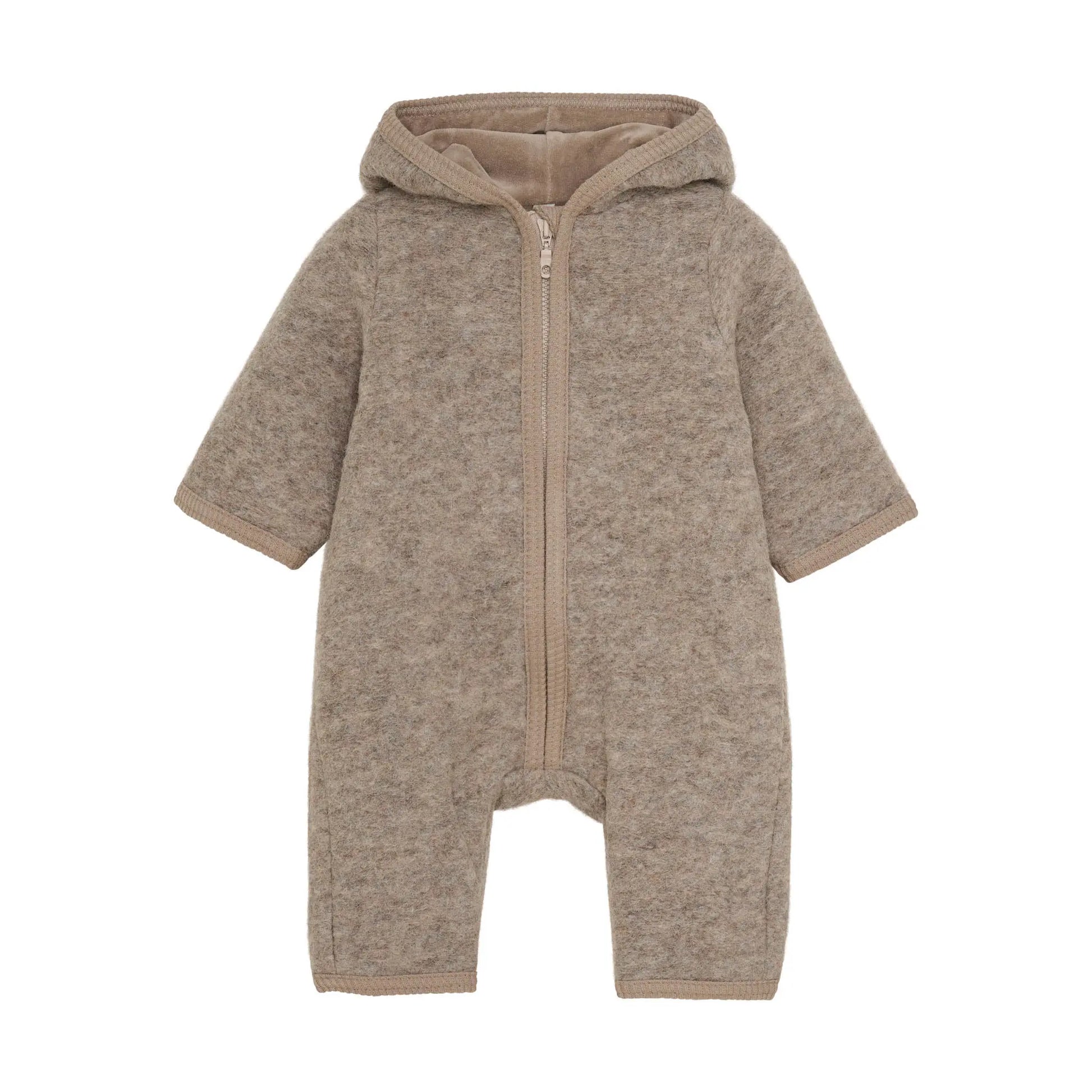 HUTTELIHUT - Woll-Walk Overall "Pram Suit Wool w. Lining" | camel melange Huttelihut