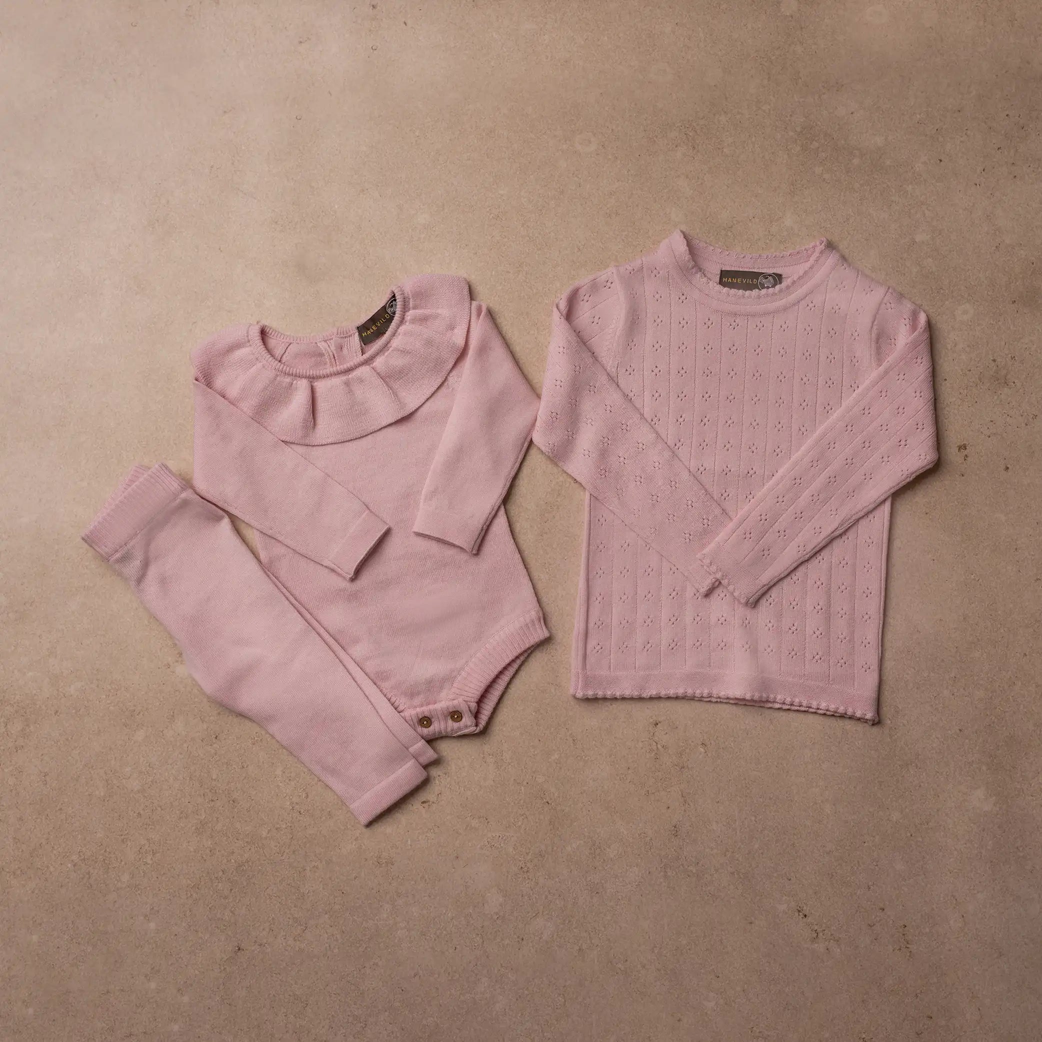 Hanevild - Oberteil "Thin merino wool sweater" | pink merino wool