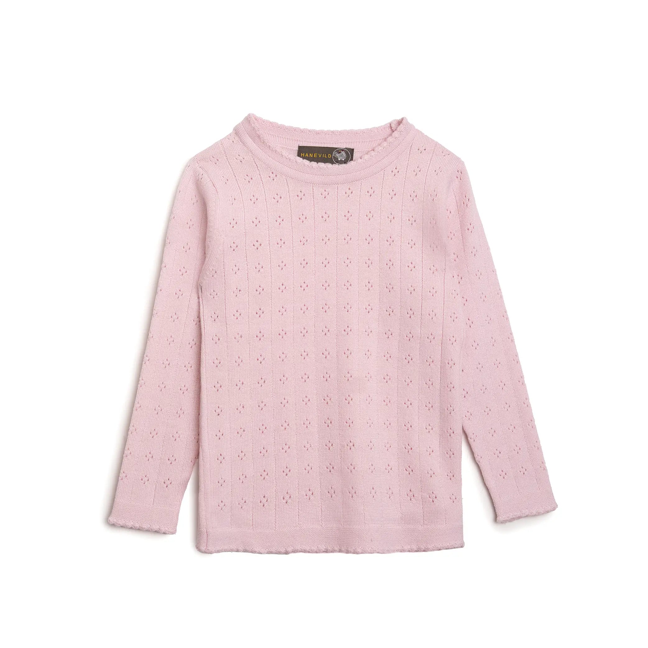 Hanevild - Oberteil "Thin merino wool sweater" | pink merino wool