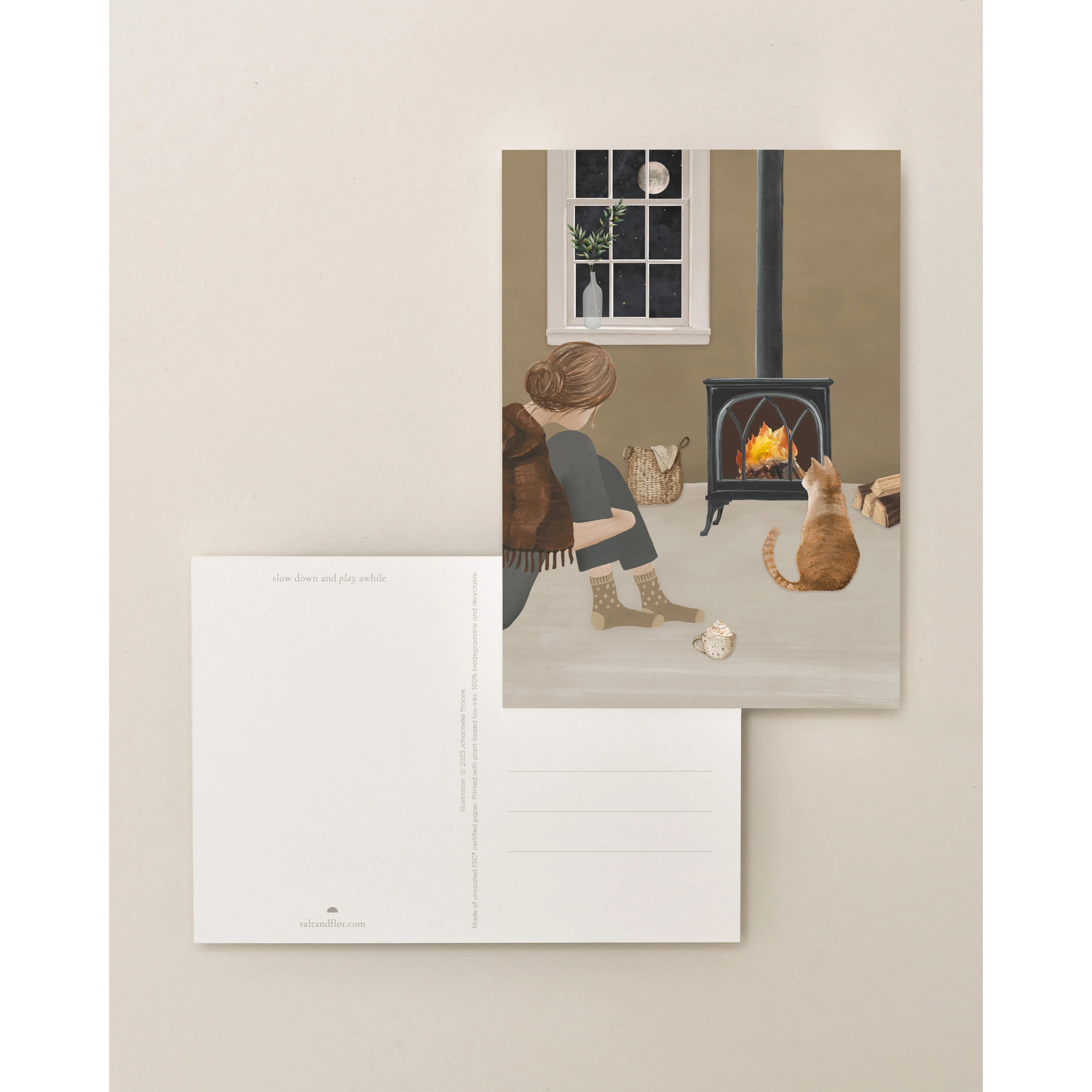 Sâlt + Flor - Grußkarte / Postkarte "Fireside"