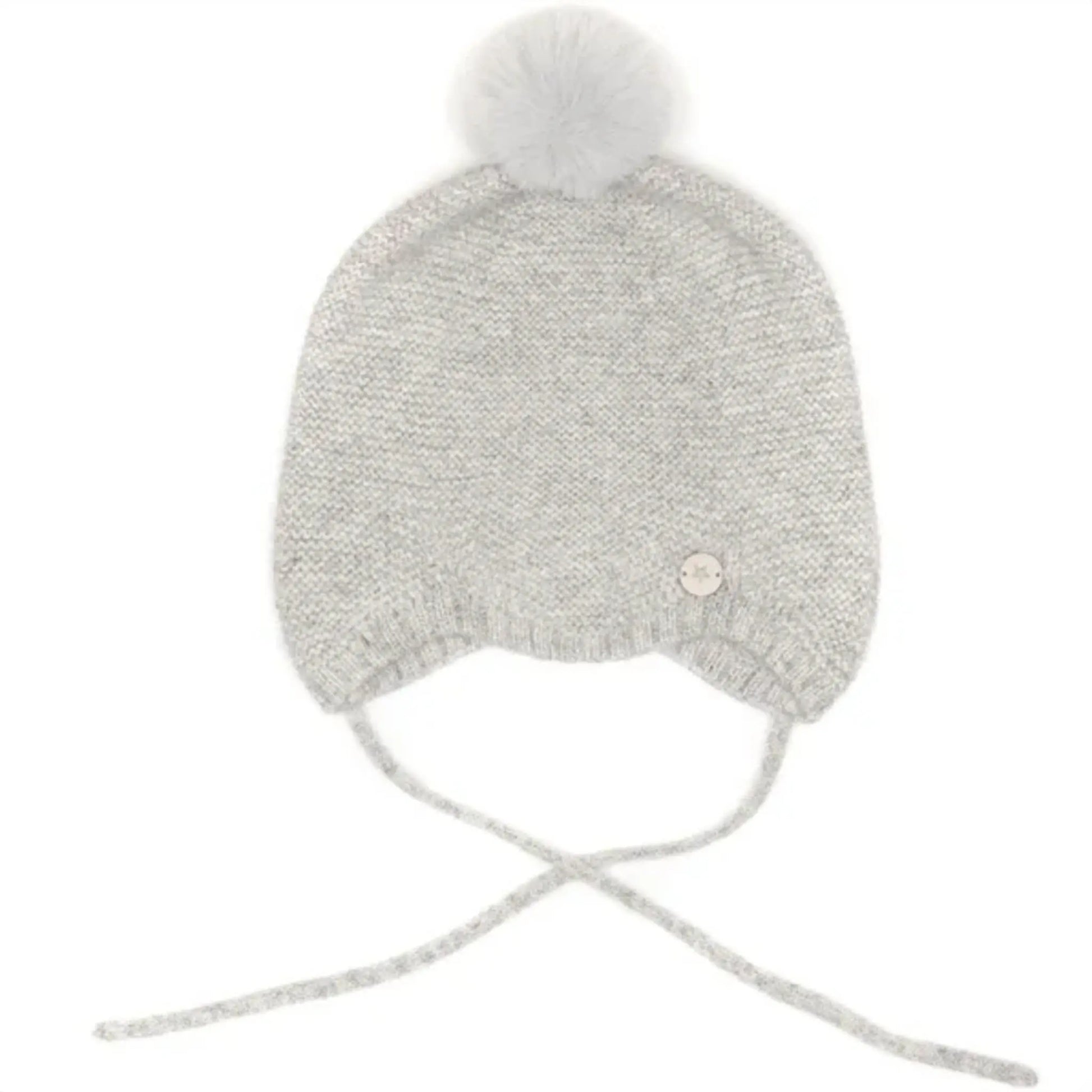 Huttelihut - Mütze "Bonnet Wool Knit w. Pompom SOFT CASH" | light grey melange Huttelihut