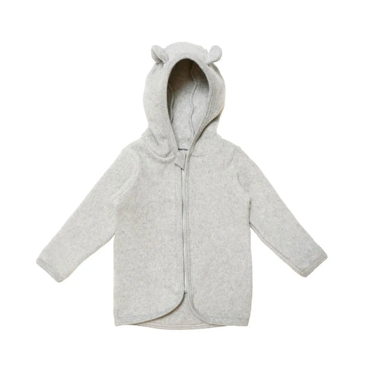 Huttelihut - Wollfleece Jacke "Jacket Ears Soft Wool JACKIE" | light grey melange Huttelihut