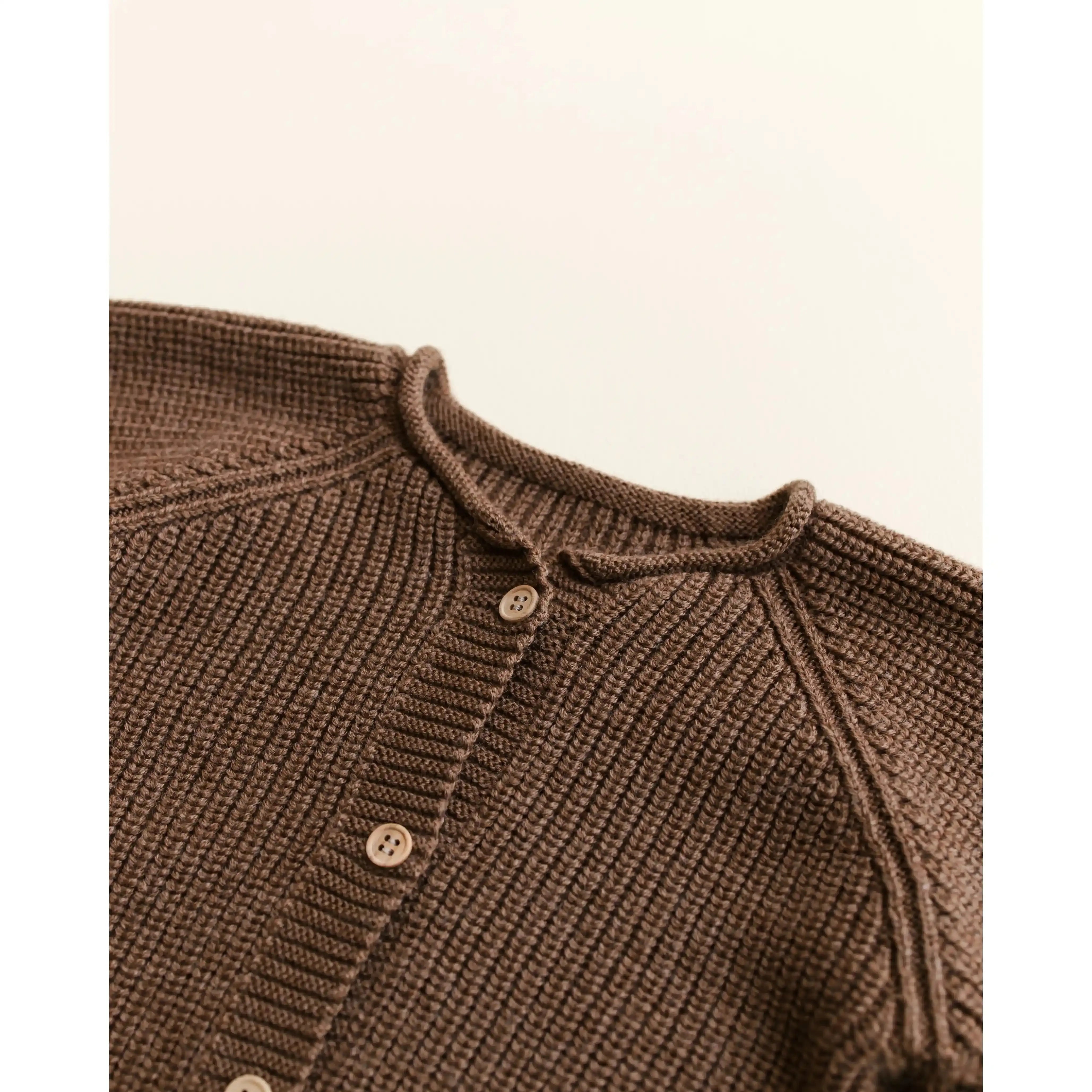 Hvid - Cardigan aus Merinowolle "Inga" | mocha Hvid