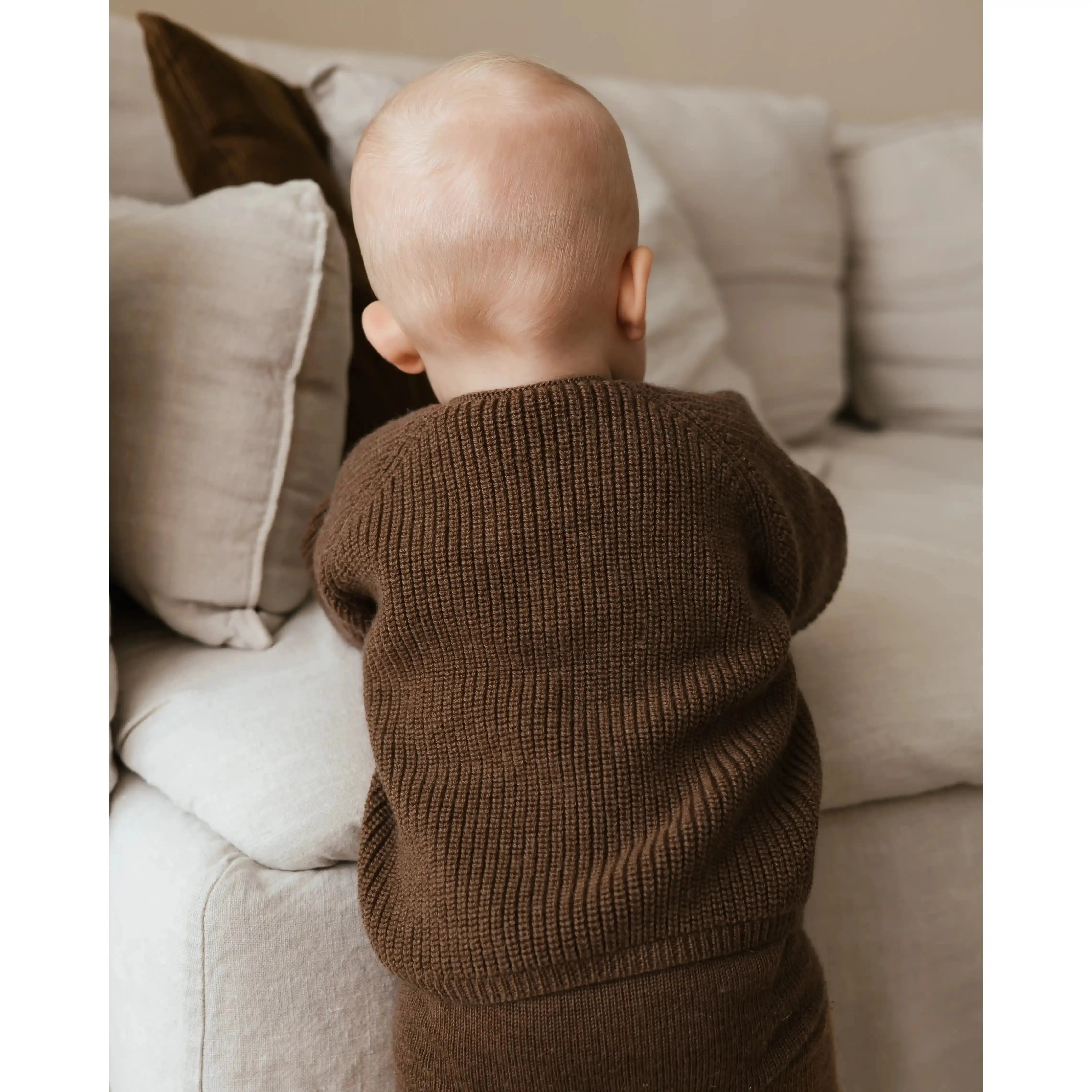 Hvid - Cardigan aus Merinowolle "Inga" | mocha Hvid