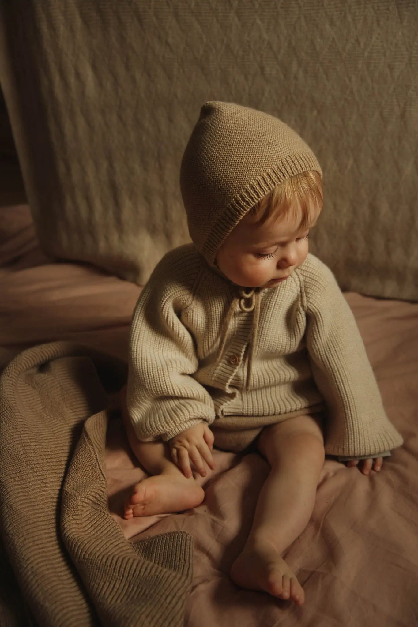 Hvid - Mütze für Neugeborene "Bonnet Dolly | Newborn" | sand Hvid