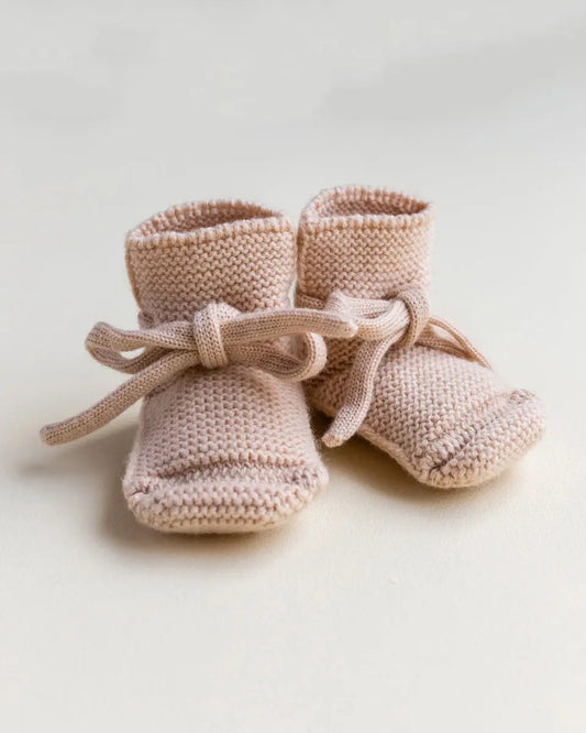 Hvid - Strickschühchen "Booties" | apricot Hvid