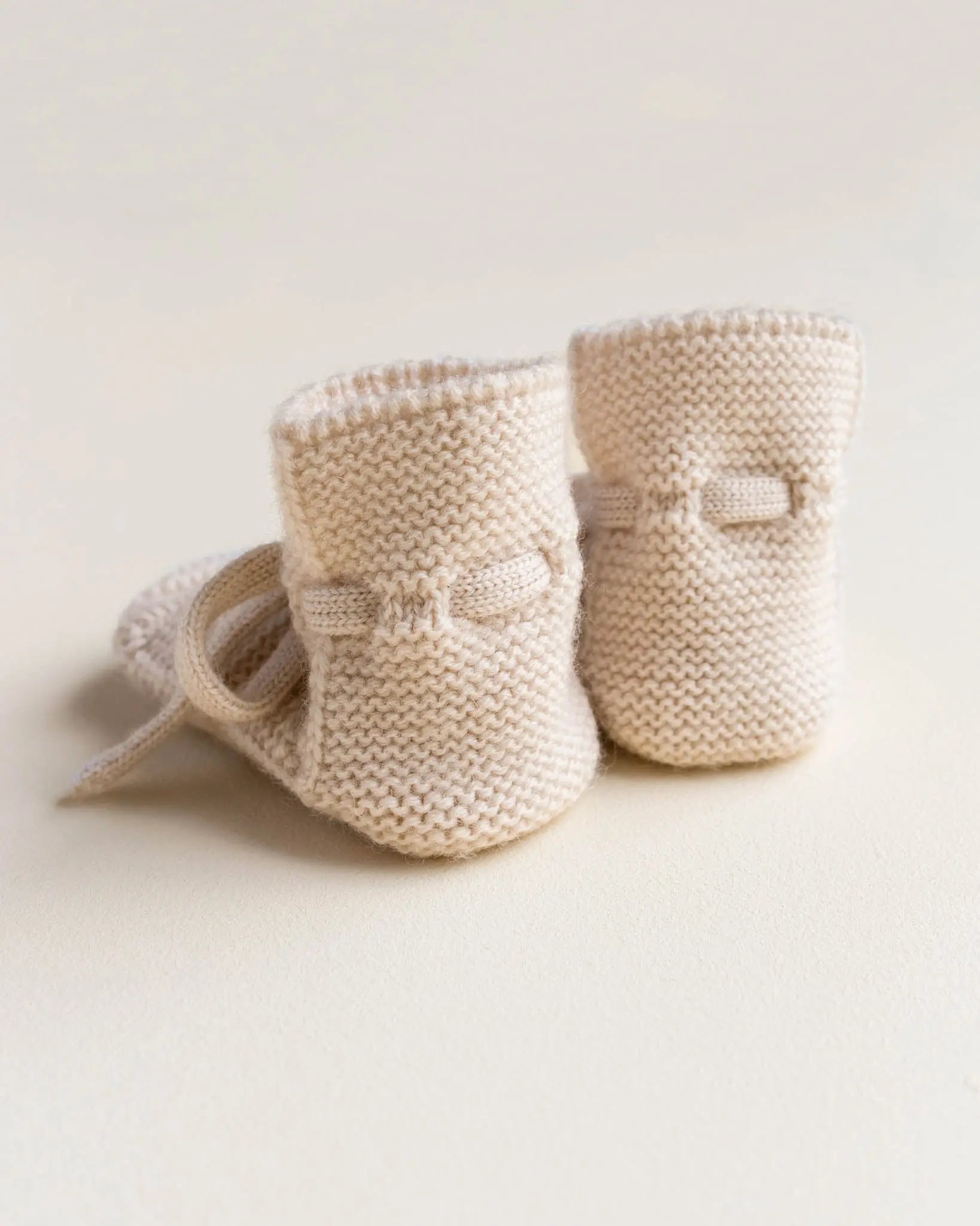 Hvid - Strickschühchen "Booties" | cream Hvid