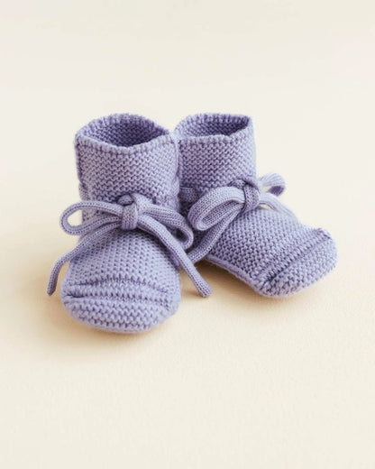 Hvid - Strickschühchen "Booties" | lilac Hvid