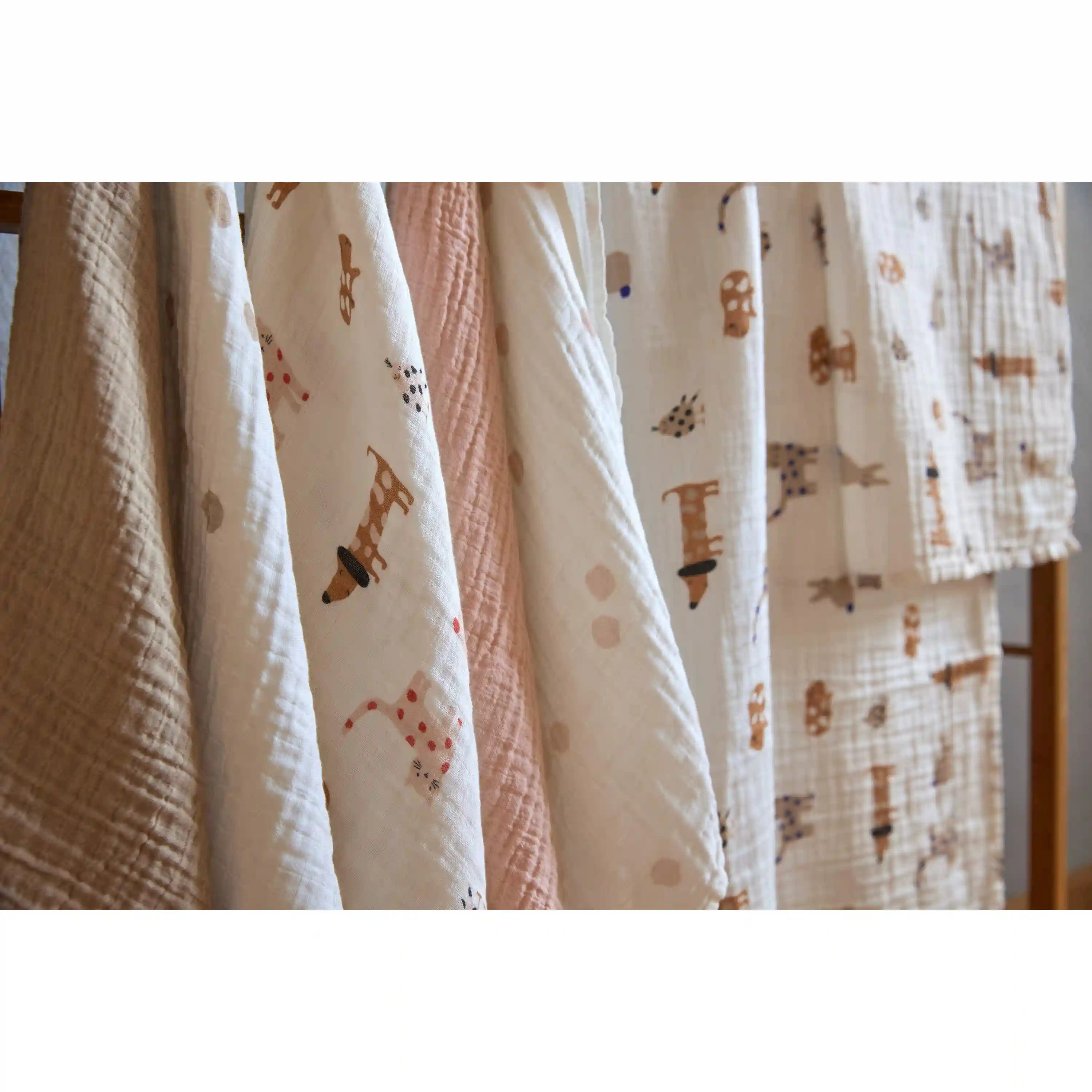 Lässig - Mulltücher 3er-Set "Swaddle & Burp Blanket L Little Mateys" | spicy orange