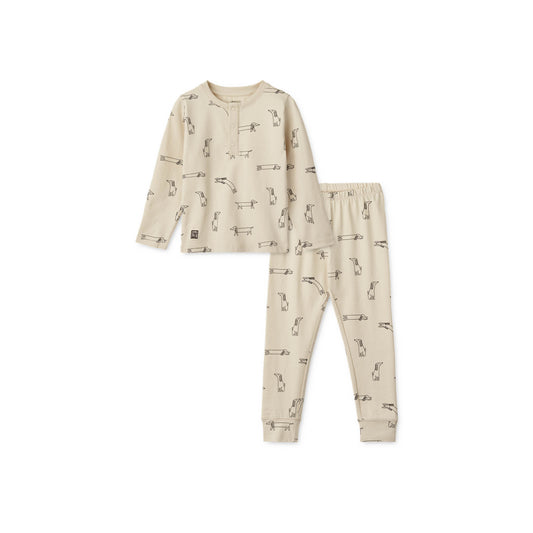 Liewood - Schlafanzug "Wilhelm pyjamas set" | Dogs / Sandy