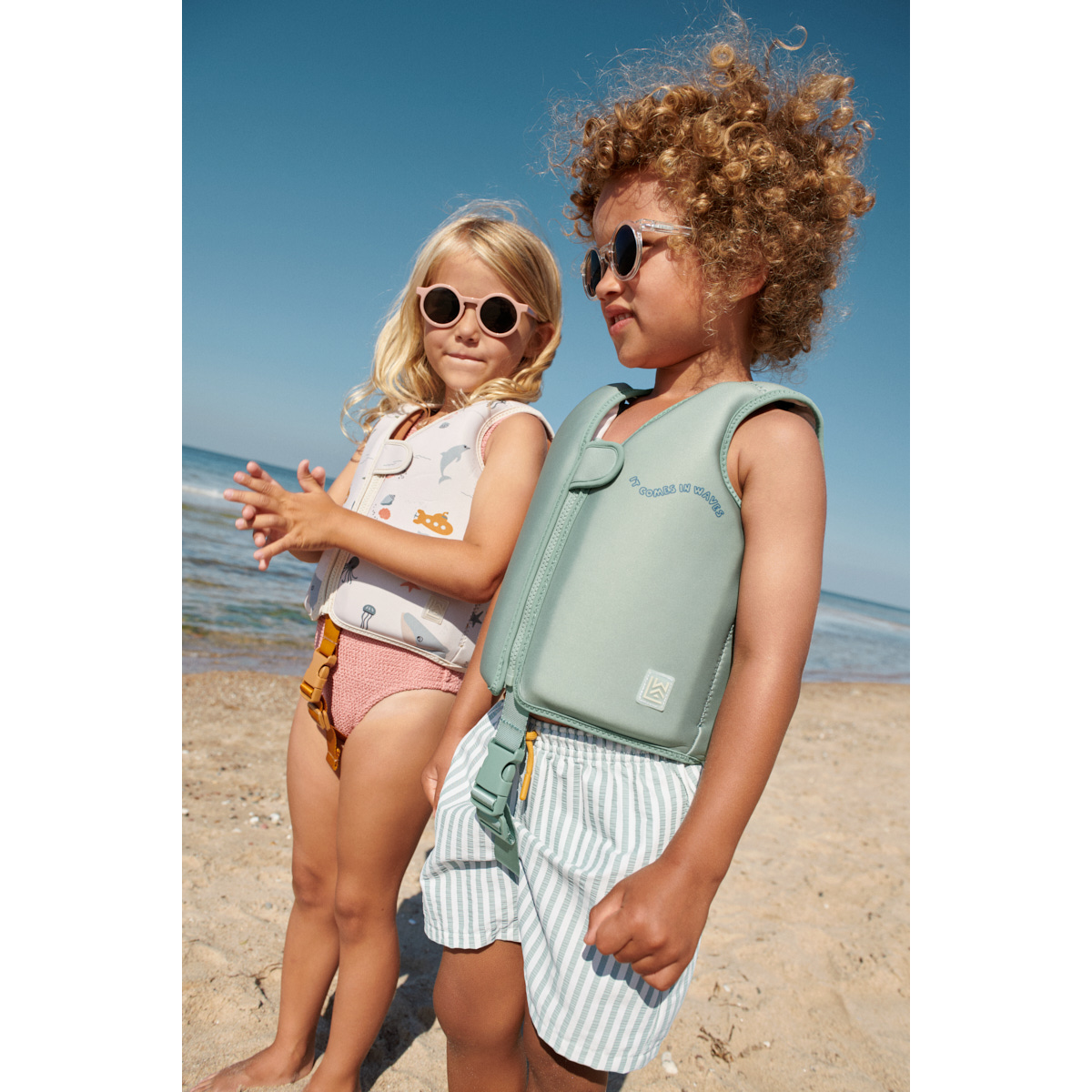 Liewood - Schwimmweste "Dove Swim Vest" | It comes in waves / Peppermint