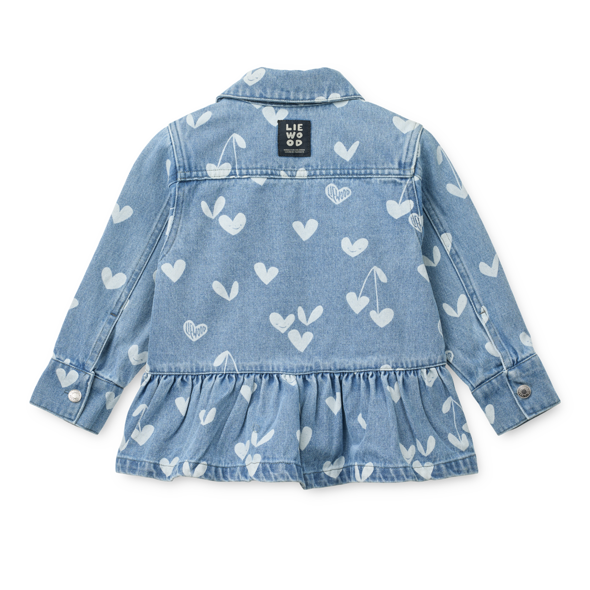 Liewood - Jeanshemd / Jeansjacke "Kenza Printed Denim Overshirt" | Sweethearts / light blue denim