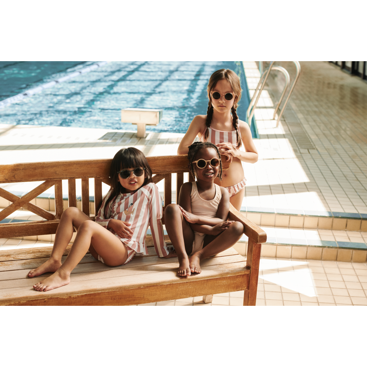 Liewood - Badeset "Dagny Stripe Swim Set" |  Coral blush / creme de la creme stripe