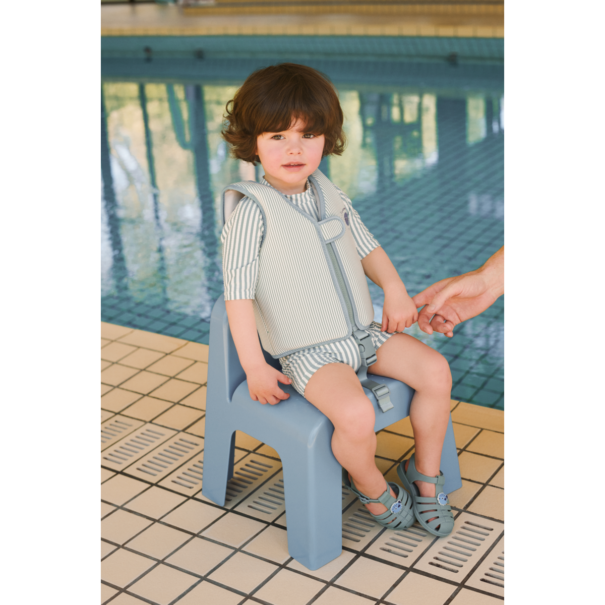 Liewood - Schwimmweste "Dove Seersucker Swim Vest" | peppermint / sandy