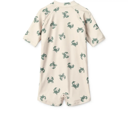 Liewood - Badeanzug / Schwimmjumpsuit "Max Printed Shortsleeve Swim Jumpsuit" | crab / sandy Liewood