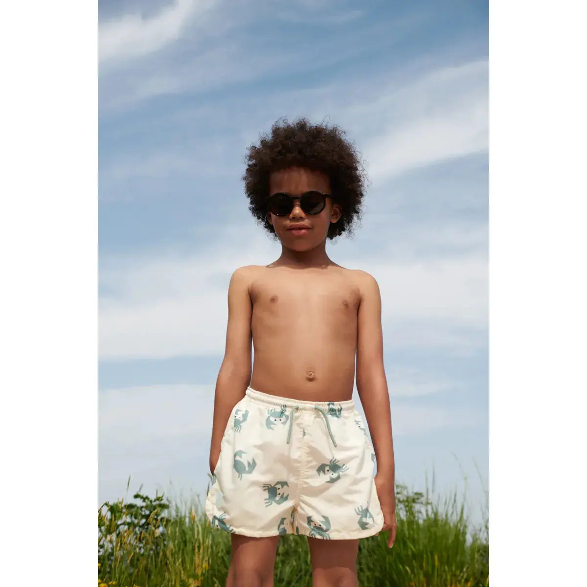 Liewood - Badeshorts "Aiden Printed Board Shorts" | crab / sandy Liewood