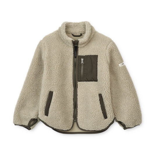 Liewood - Teddyjacke "Nolan Pile Jacket" | Mist / Army brown - Leja Concept Store