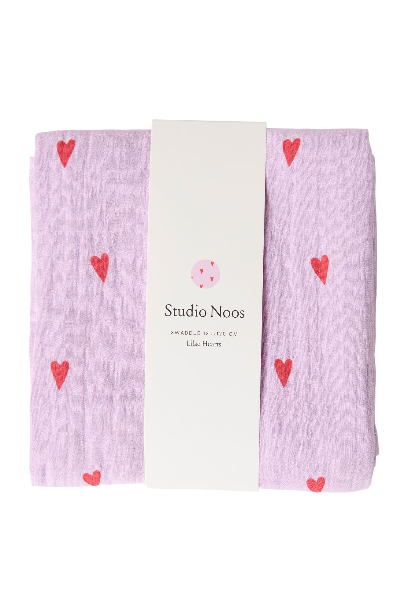 Studio Noos - Musselintuch 120x120 "Neutral Hearts Swaddle" | verschiedene Farben