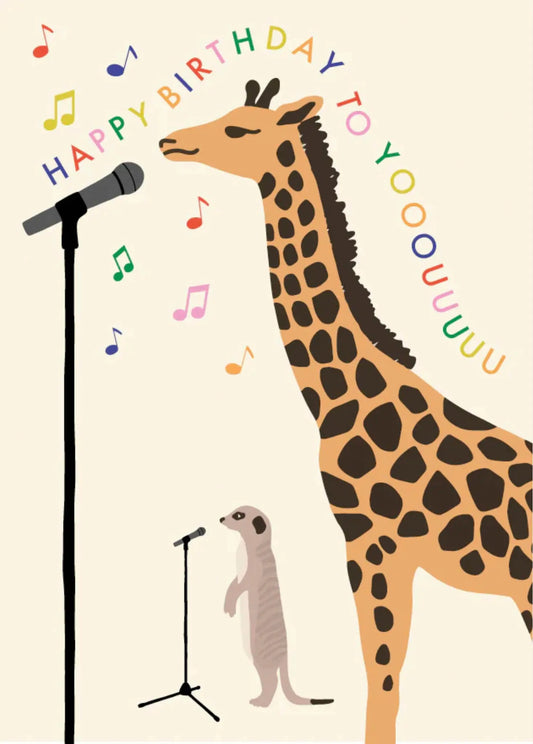 Lukkily - Postkarte "Happy Birthday Giraffe" Lukkily