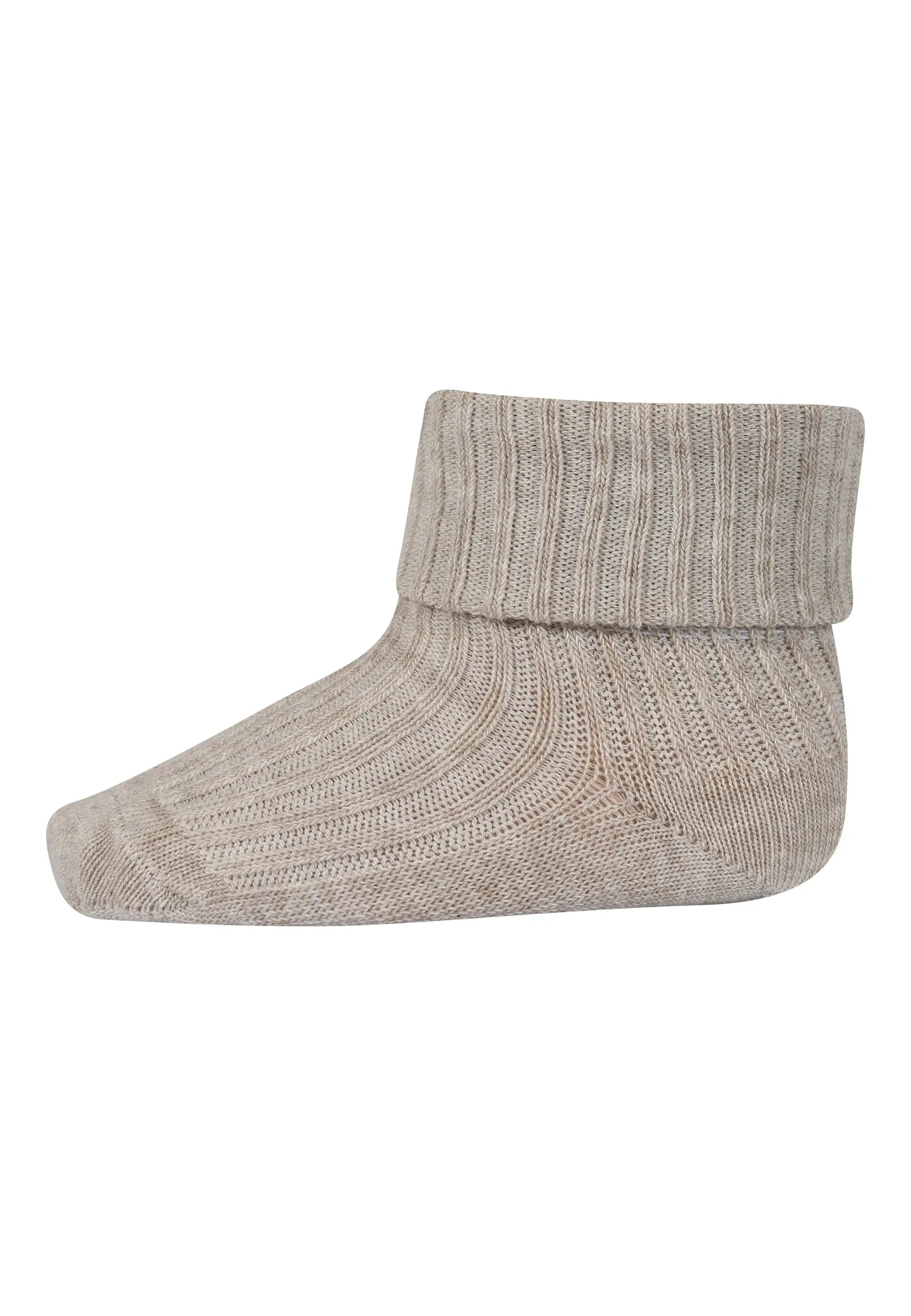 MP Denmark - Socken "Cotton Rib Baby Socks" | beige melange MP Denmark