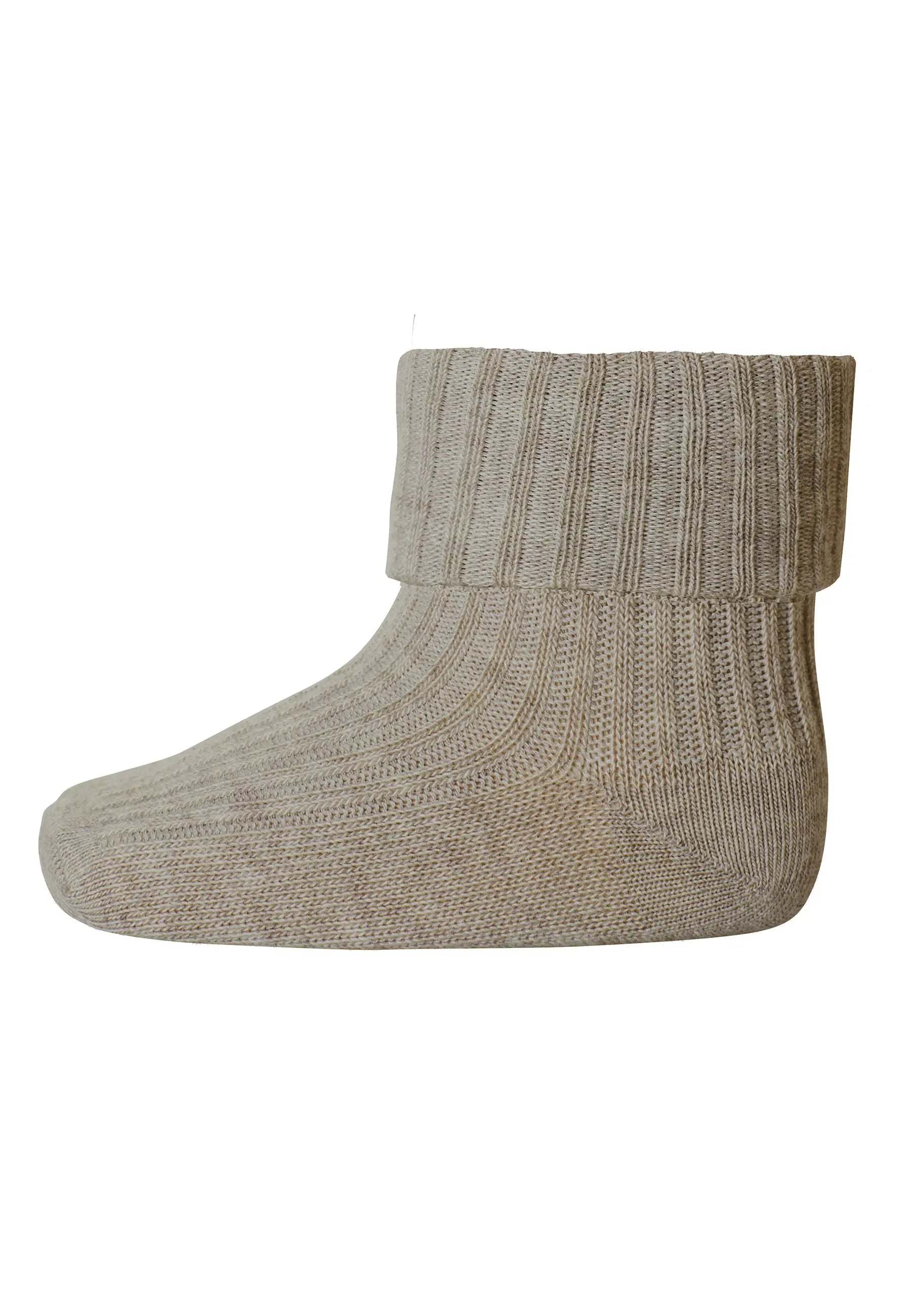 MP Denmark - Socken "Cotton Rib Baby Socks" | light brown melange MP Denmark