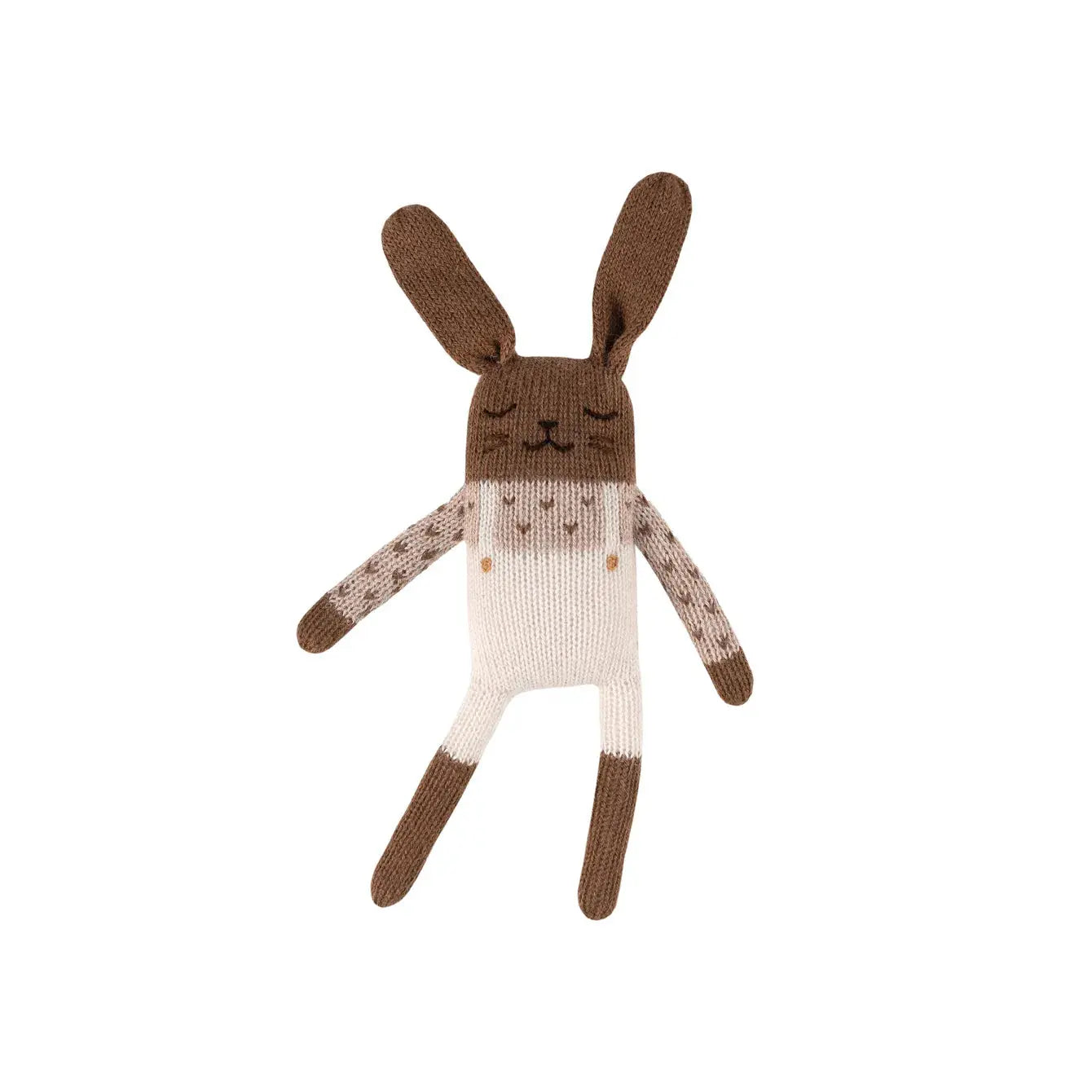 Main Sauvage - Kuscheltier "Bunny knit toy" | ecru overalls Main Sauvage