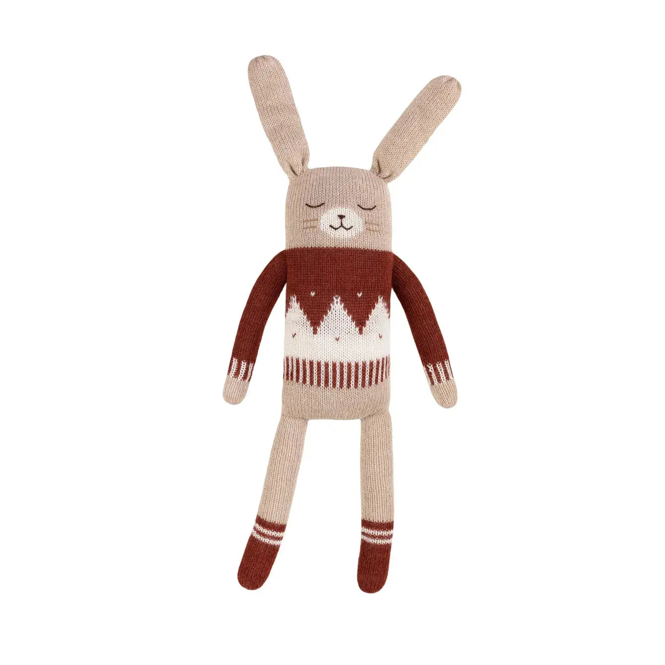 Main Sauvage - Kuscheltier "Large bunny" | sienna jacquard sweater Main Sauvage