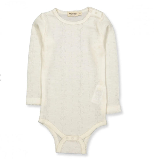 MarMar Copenhagen - Body aus Merinowolle "Benedikte Wool Pointelle" | natur MarMar Copenhagen