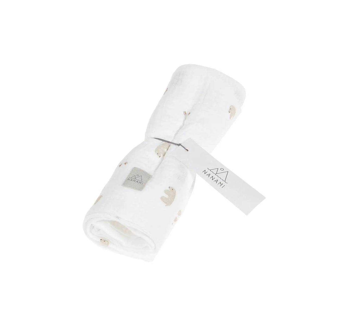 Nanami - Musselintuch klein "Diaper Polarbear" | off-white Nanami