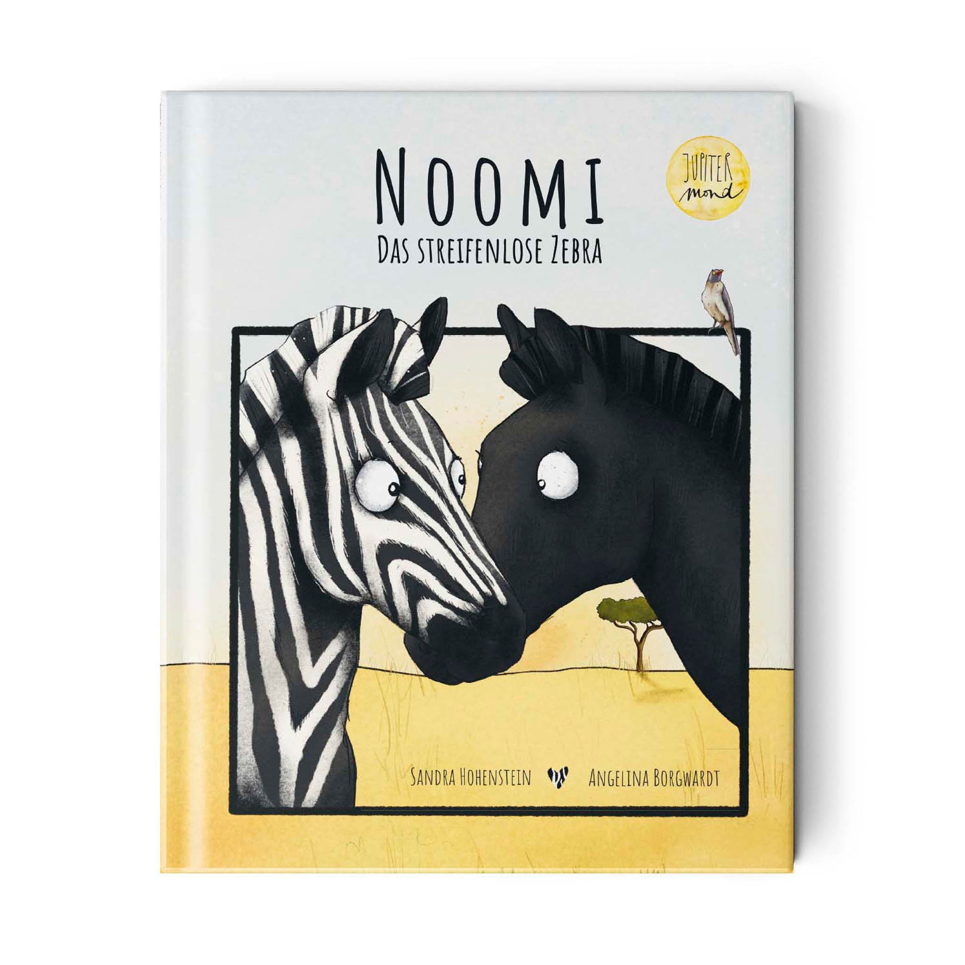 Jetzt vorbestellen! Jupitermond Verlag - Kinderbuch "Noomi, das streifenlose Zebra" - Leja Concept Store