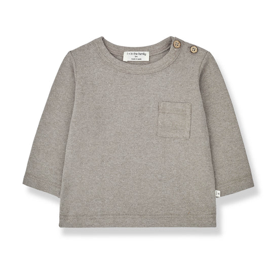 1 + in the Family - Long Sleeve T-Shirt "Oriol" | taupe - Leja Concept Store