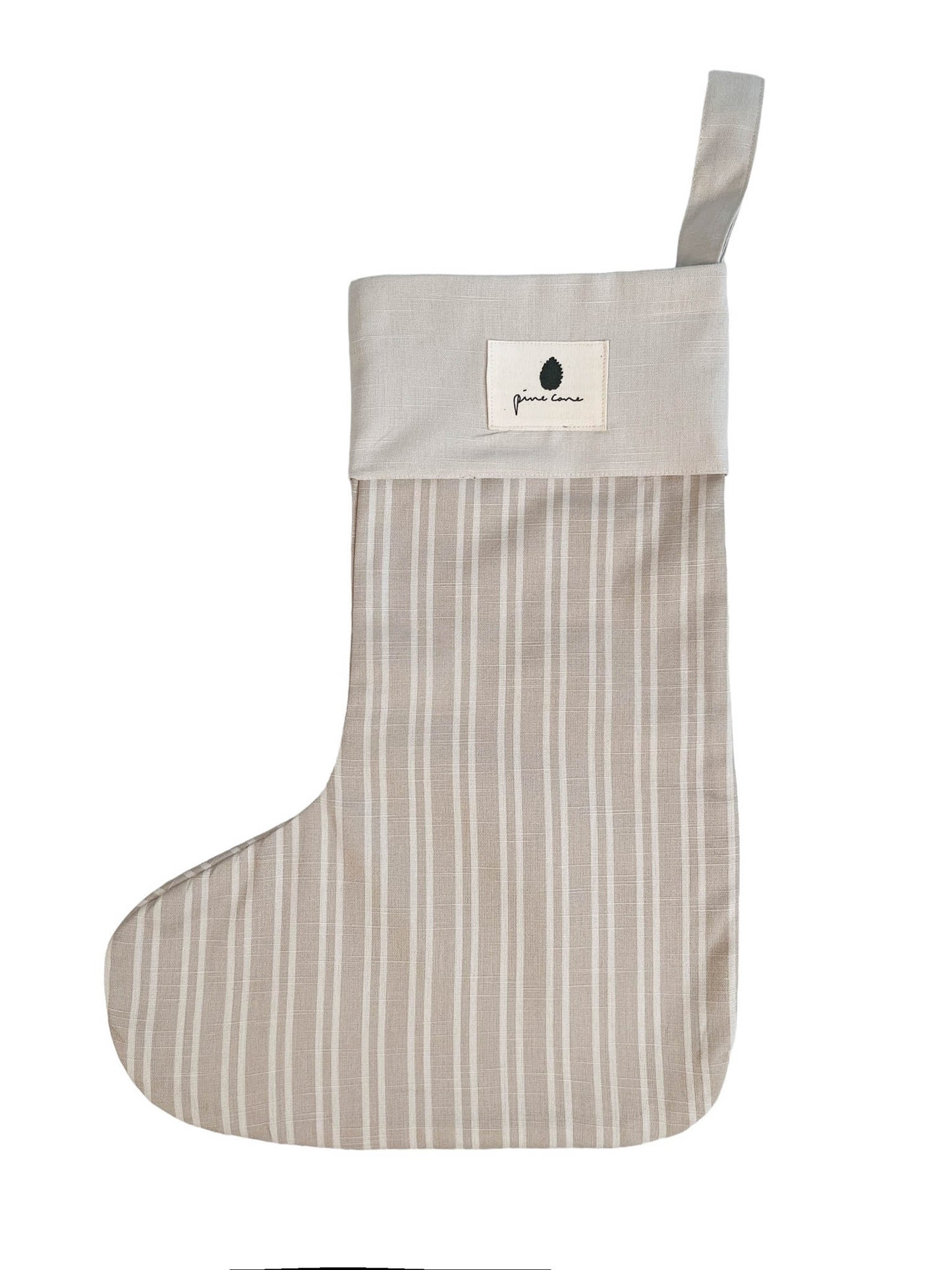 Pine Cone - Weihnachtsstrumpf "Grandma's  Christmas Sock" | Beige Stripe - Leja Concept Store