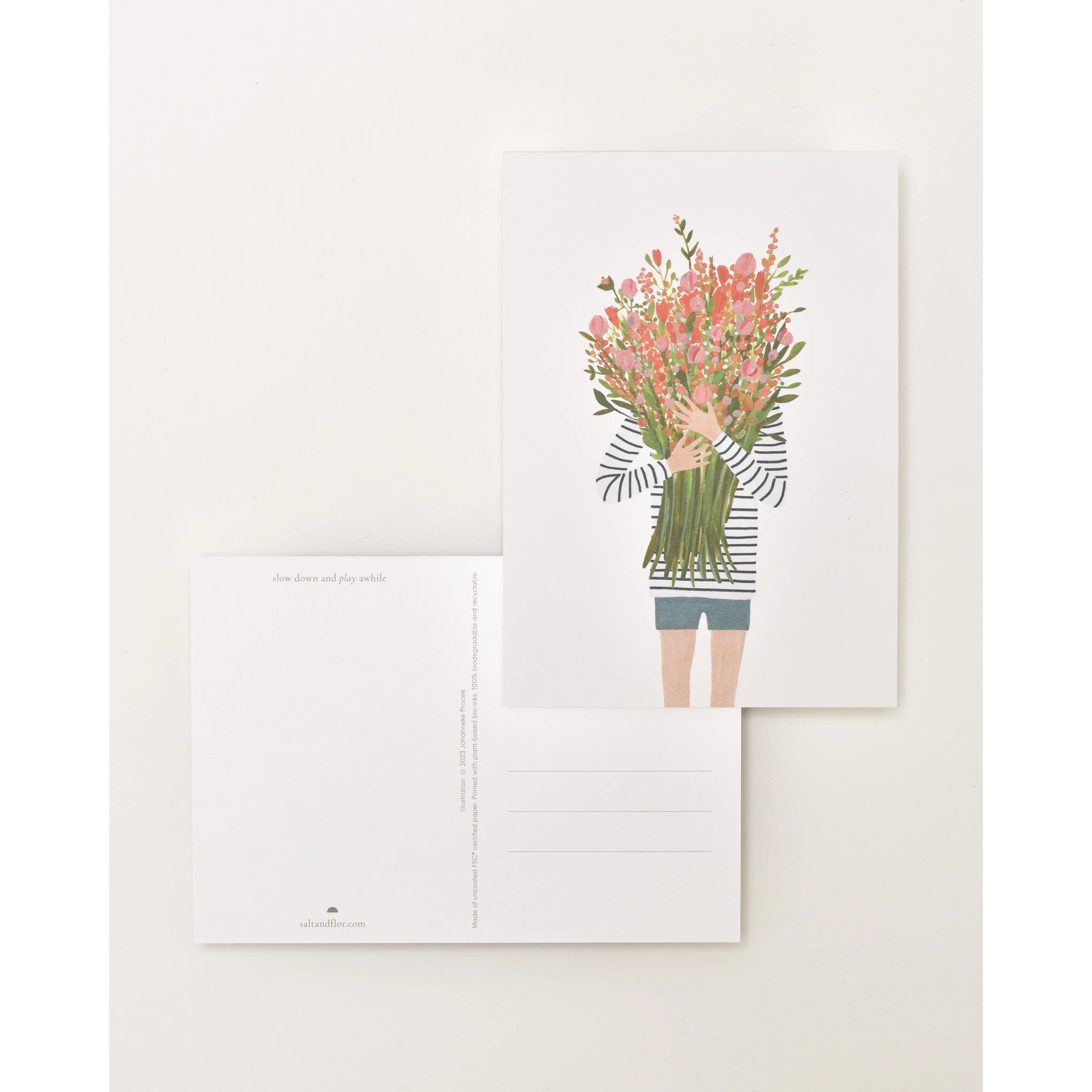 Sâlt + Flor - Grußkarte / Postkarte "Picking Joy | Blumenstrauß"
