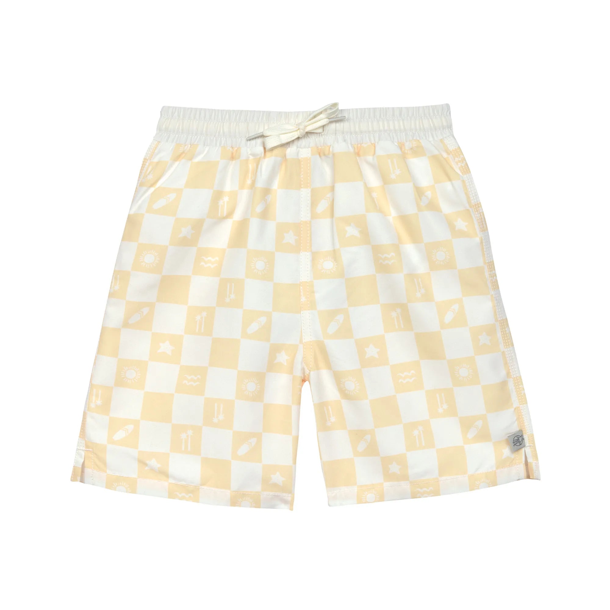 Lässig - UV Badehose "LSF Board Shorts Kids Check Pattern" | gelb