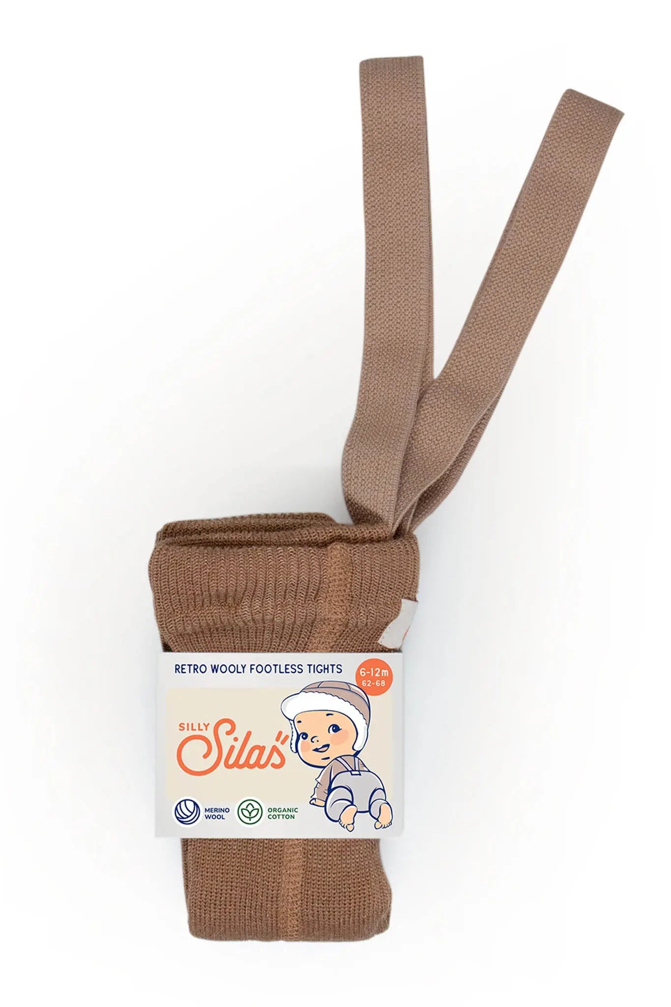 Silly Silas - Wooly Strumpfhose ohne Fuss "Wooly footless Tights" | cappuccino brown Silly Silas