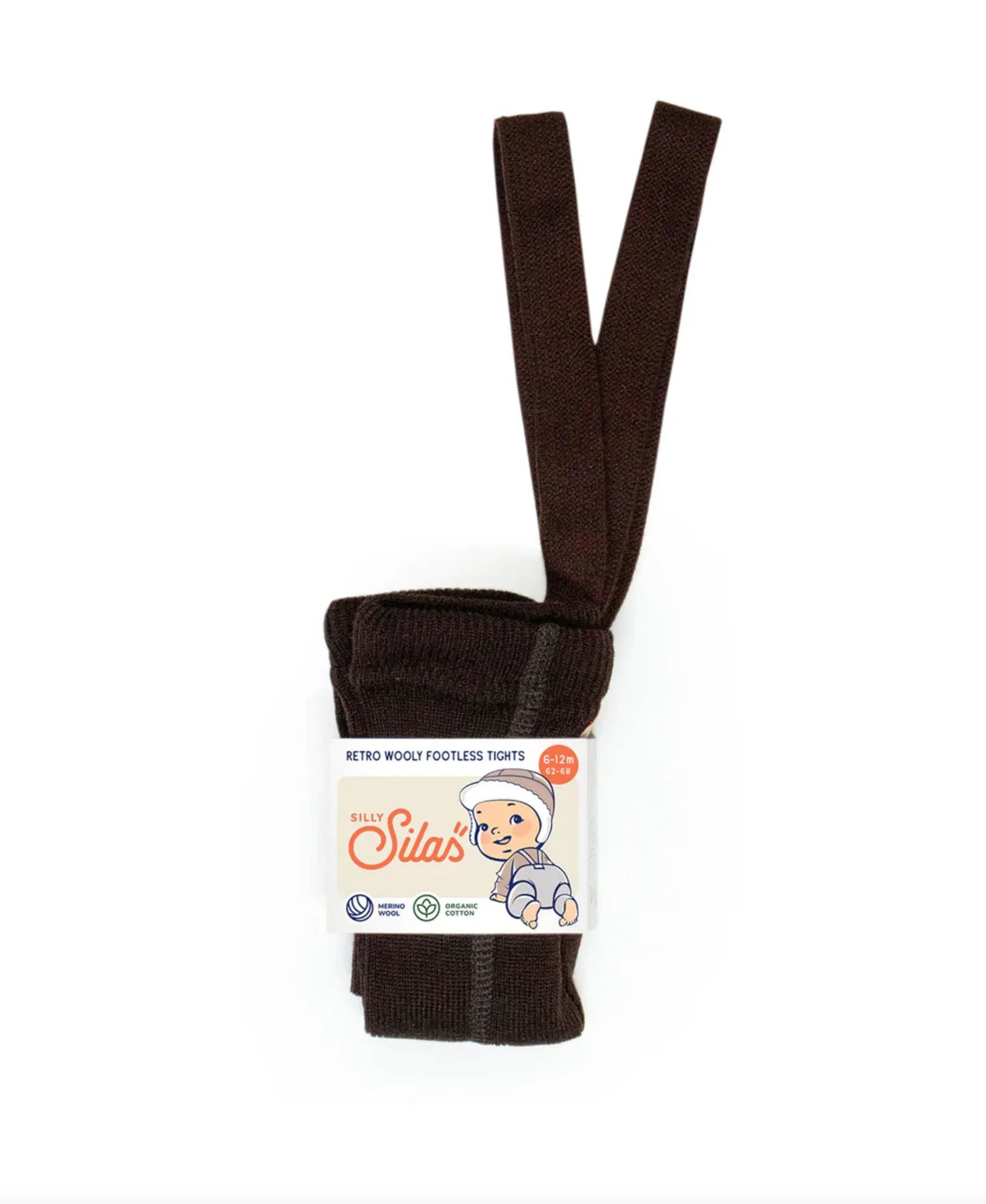 Silly Silas - Wooly Strumpfhose ohne Fuss "Wooly footless Tights" | espresso brown Silly Silas