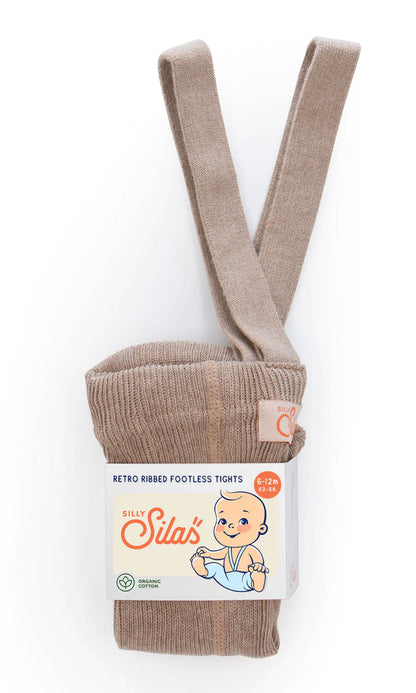 Silly Silas - gerippte Baumwoll-Strumpfhose ohne Fuss "Footless Cotton Tights " | peanut blend - Leja Concept Store