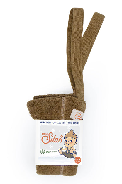 Silly Silas - Teddy Strumpfhose ohne Fuss "Teddy Warmy Footless Tights" | acorn brown - Leja Concept Store