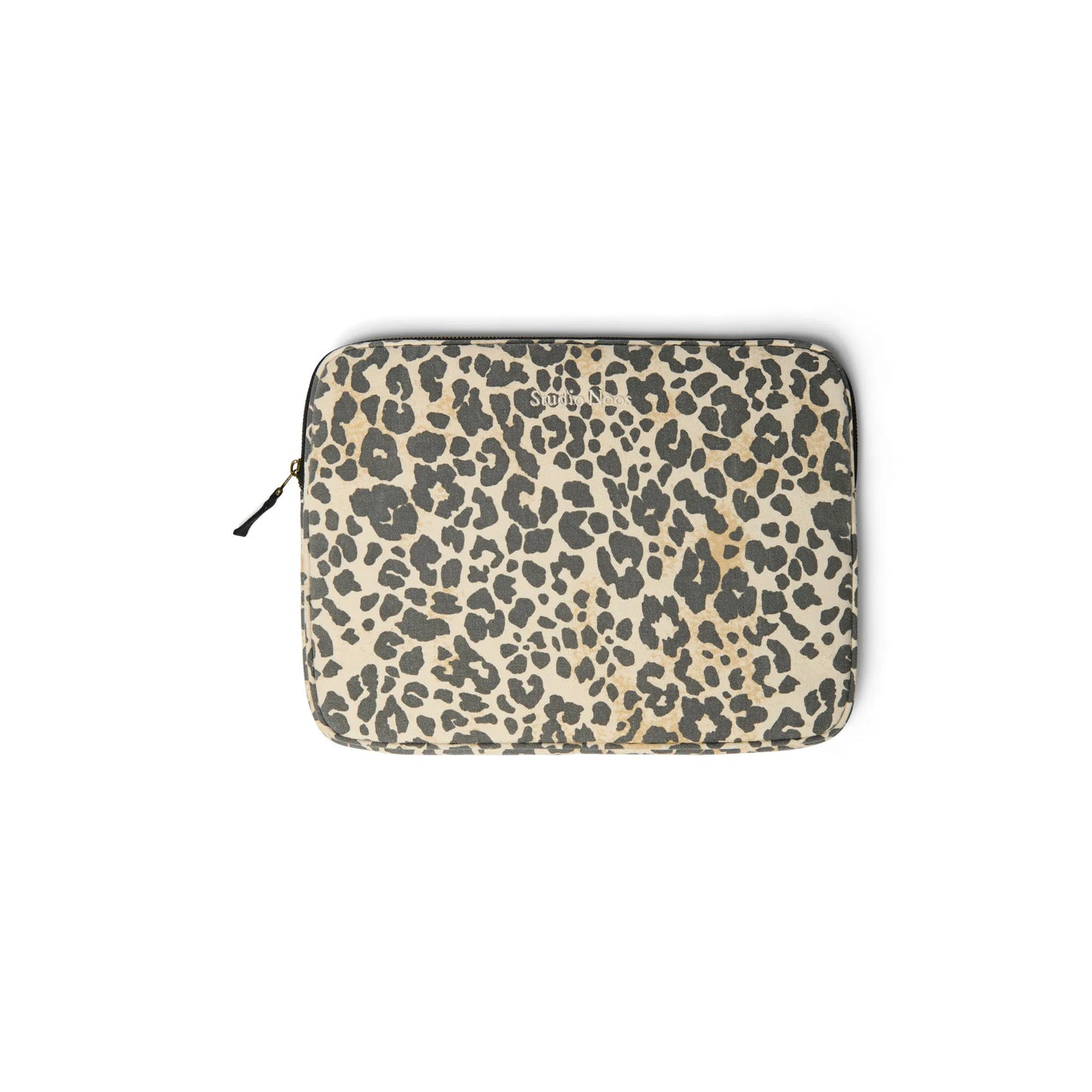 Studio Noos - Laptop Tasche  13inch "Soft Cotton Leopard Laptop Sleeve" | schwarz / beige