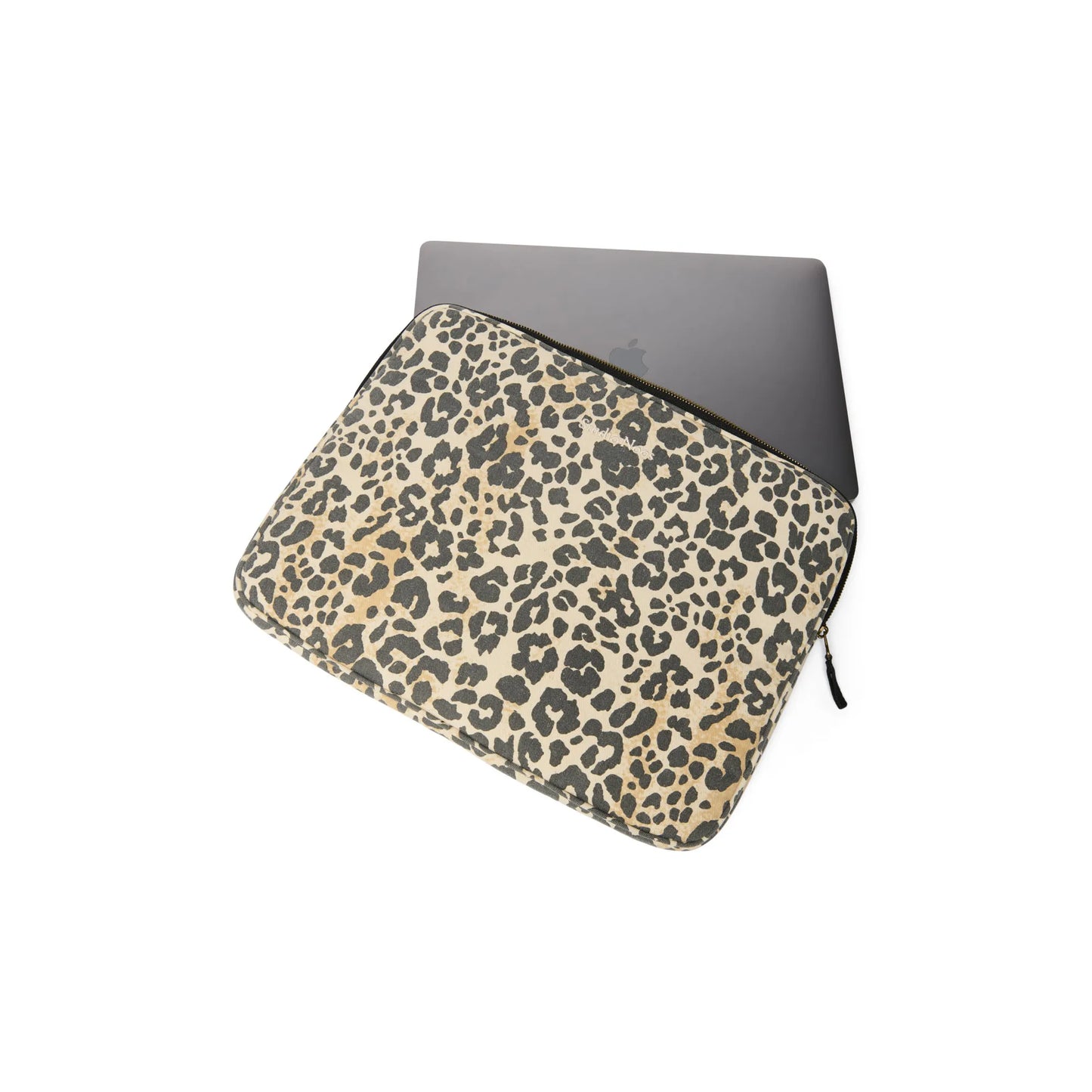 Studio Noos - Laptop Tasche  13inch "Soft Cotton Leopard Laptop Sleeve" | schwarz / beige