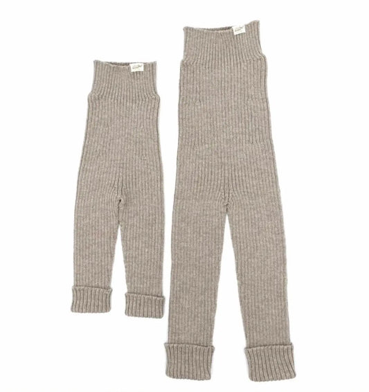 Strickgut - Babyleggings zum Mitwachsen aus Merinowolle | beige Strickgut