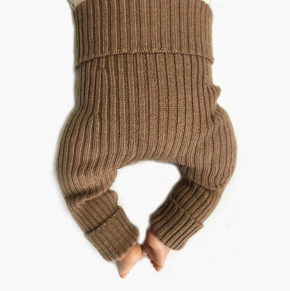 Strickgut - Babyleggings zum Mitwachsen aus Merinowolle | camel Strickgut