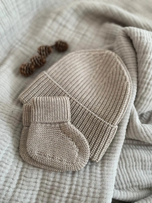 Strickgut - Familienmütze Baby | beige Strickgut