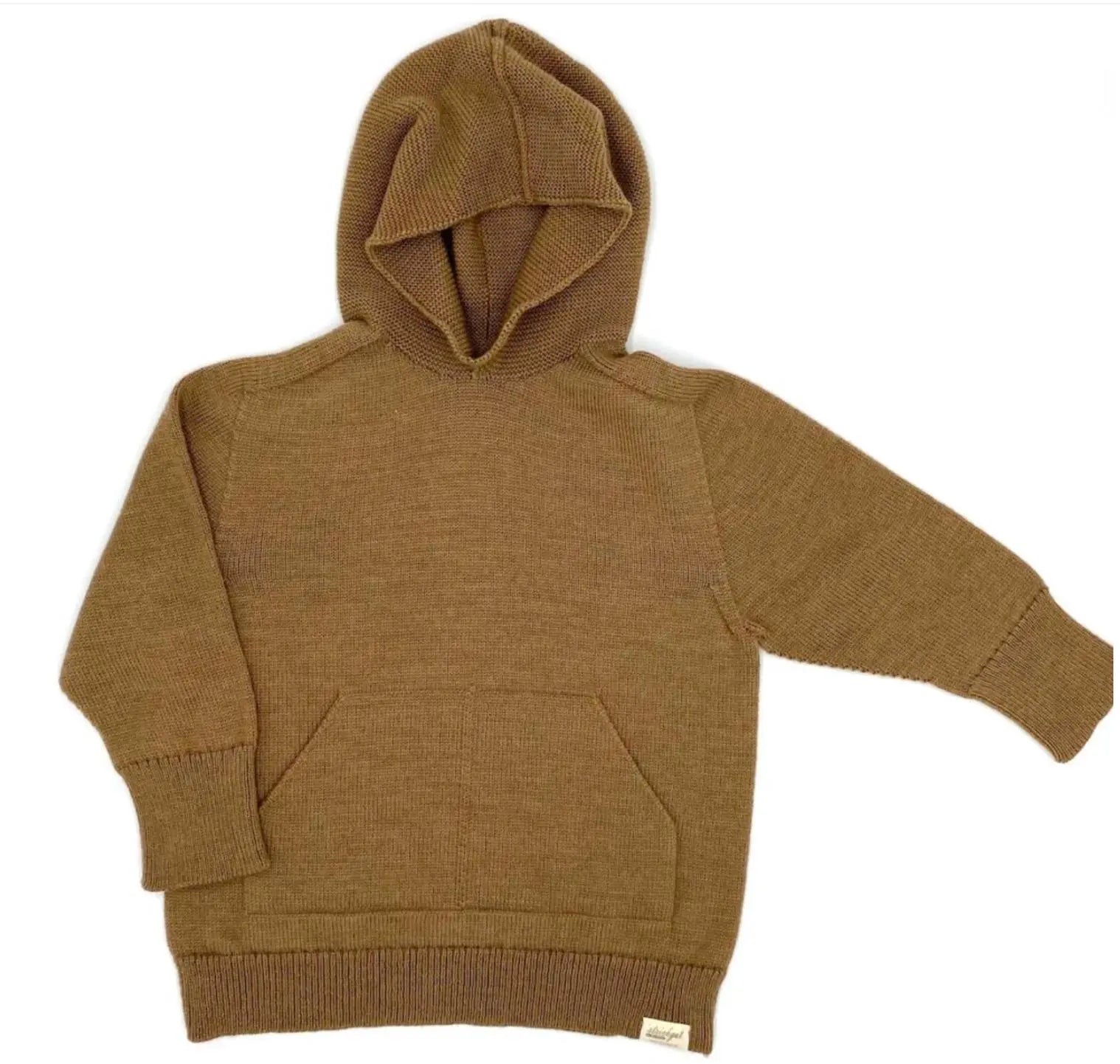 Strickgut - Weicher Hoodie zum Mitwachsen aus Merinowolle | camel Strickgut