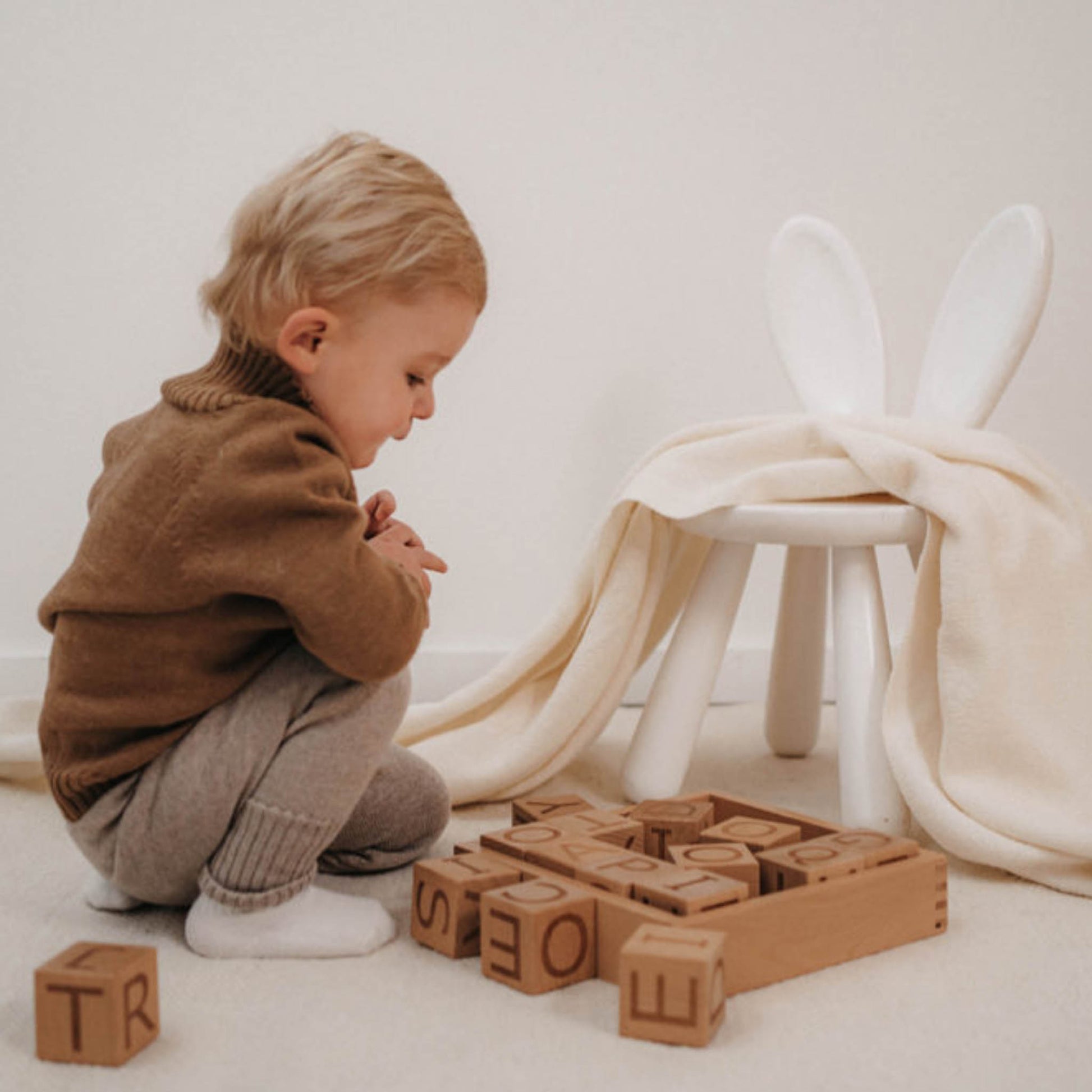 Strickgut - Babyhose zum Mitwachsen aus Merinowolle | beige - Leja Concept Store