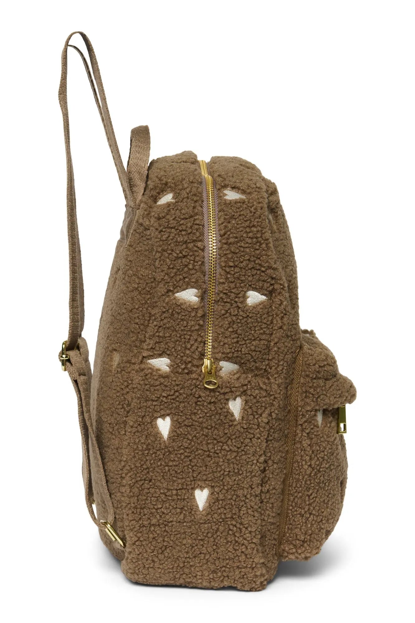 Studio Noos - Kinderrucksack Midi "Brown Teddy Hearts MIDI Backpack with Front Pocket" | brown teddy hearts Studio Noos