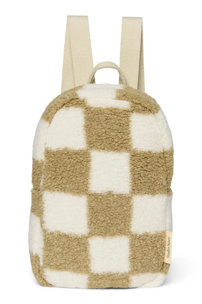 Studio Noos - Kinderrucksack "Binibamba SN Toast Checked Teddy Mini Backpack" | toast Studio Noos