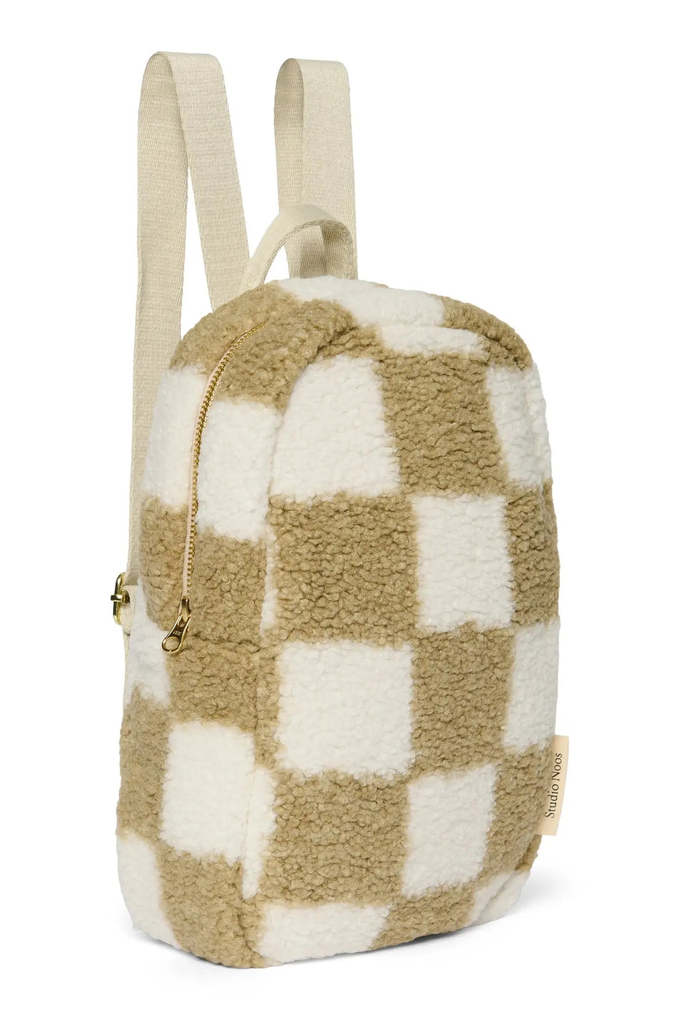 Studio Noos - Kinderrucksack "Binibamba SN Toast Checked Teddy Mini Backpack" | toast Studio Noos