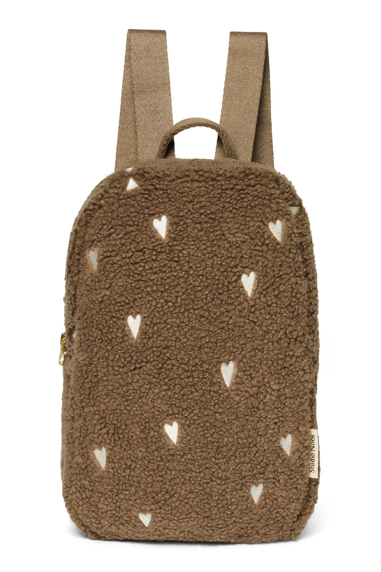 Studio Noos - Kinderrucksack "Brown Teddy Hearts Mini Backpack" | brown teddy hearts Studio Noos