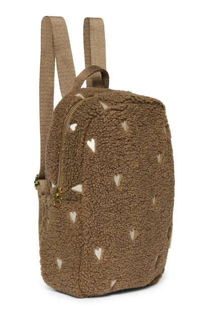 Studio Noos - Kinderrucksack "Brown Teddy Hearts Mini Backpack" | brown teddy hearts Studio Noos